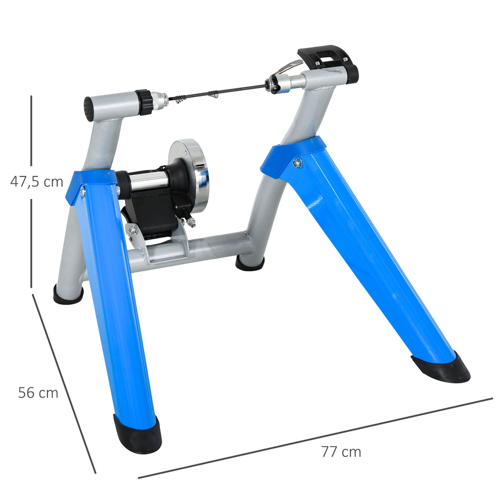 HOMCOM Rollentrainer, Radtrainer, 8 Widerstandsstufen, klappbar, für 26-29'', blau, 77 x 56 x 47,5 cm
