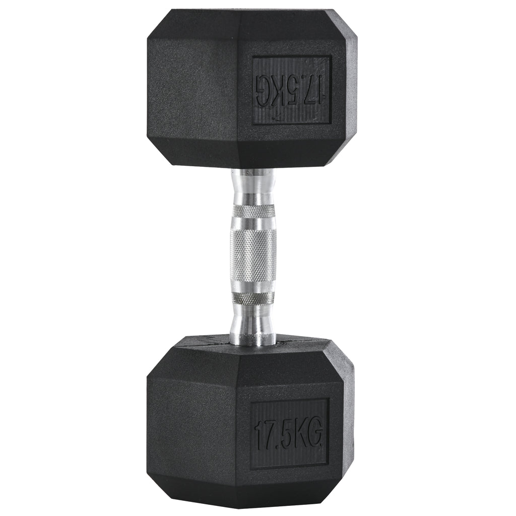 HOMCOM Kurzhantel, 17,5 kg Hantel, Hantel, Gewicht, Anti-Rutsch-Griff, Schwarz + Silber