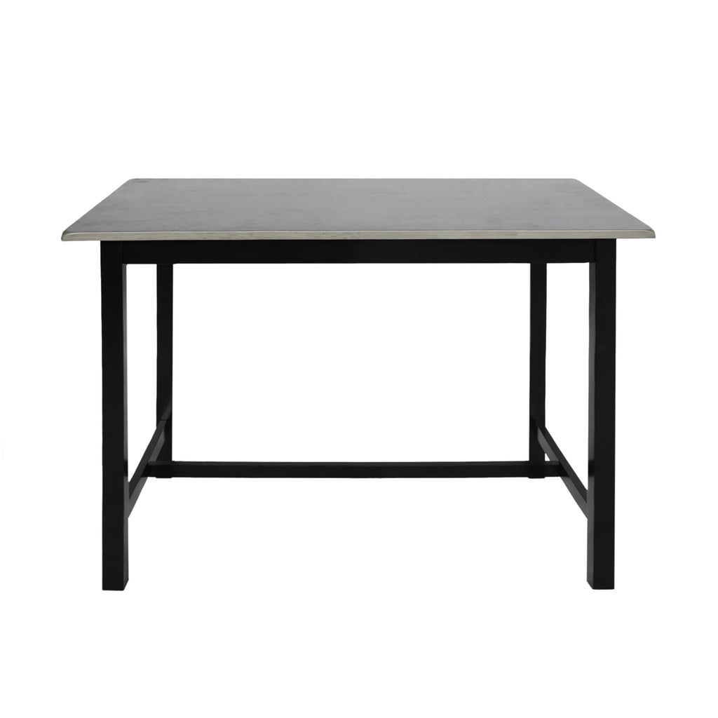 Noble House Dickson Farmhouse 4 Seater Rubber Wood Counter Dining Set, Gray and Black