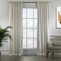 3S Brother's Extra Long Room Darkening 156 inch Length Faux Velvet White Curtain Drapes - Hanging Back Tab & Rod Pocket 5-25 Feet Custom Made Set of 2