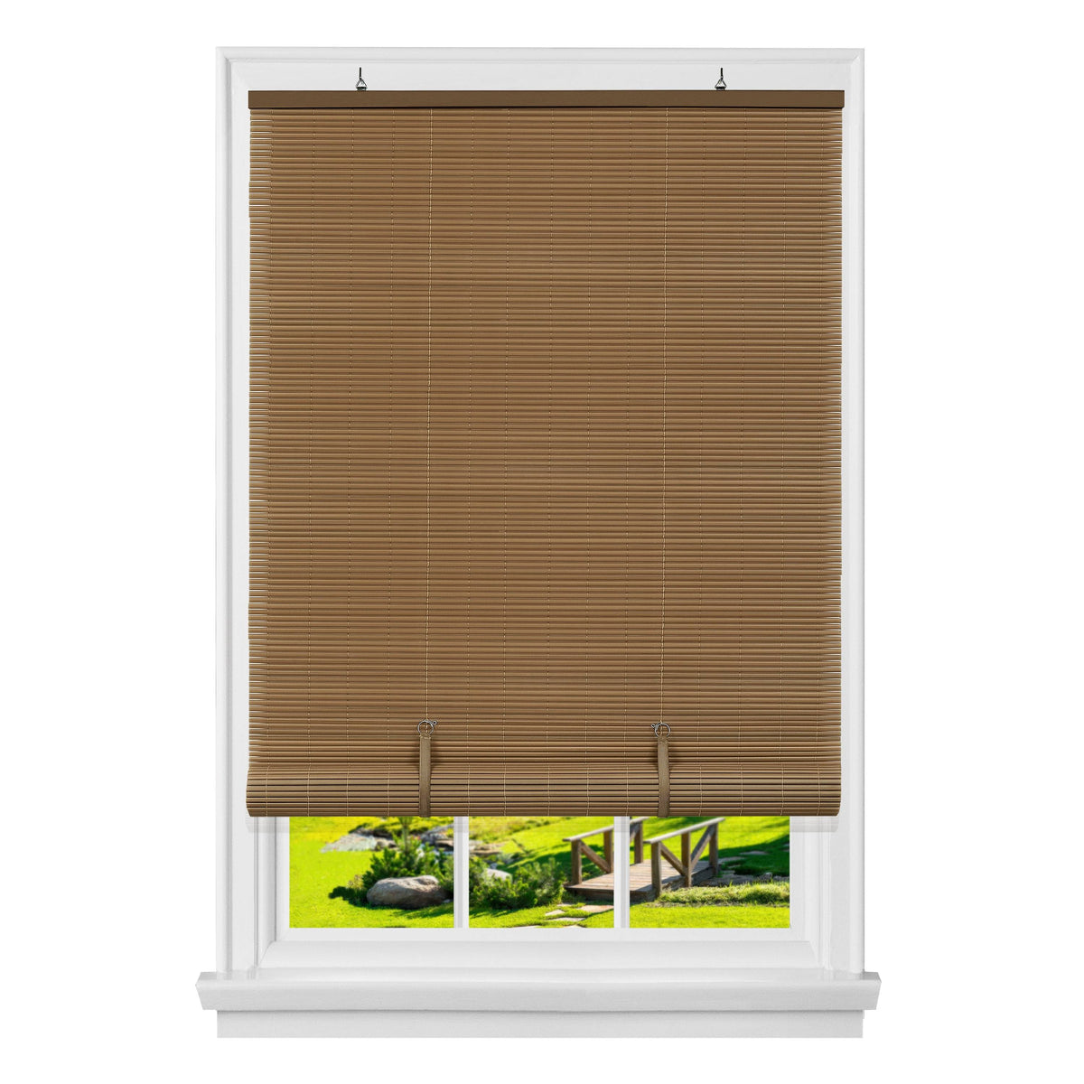 Achim 30 x 72 in. Cordless Solstice Vinyl Roll-Up Blind, Woodtone