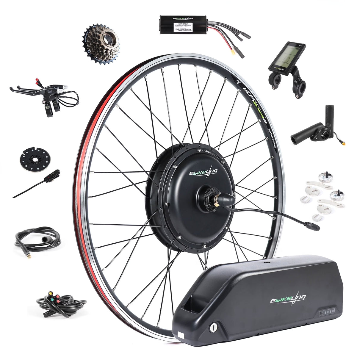 Ebikeling 48V 1500W 52V 19.2AH Rear - Rack Ebike Conversion Kit with Battery 700C Rear Electric Bike Conversion Kit | Add on Electric Bike Kit for Waterproof Design for Enhanced Performance