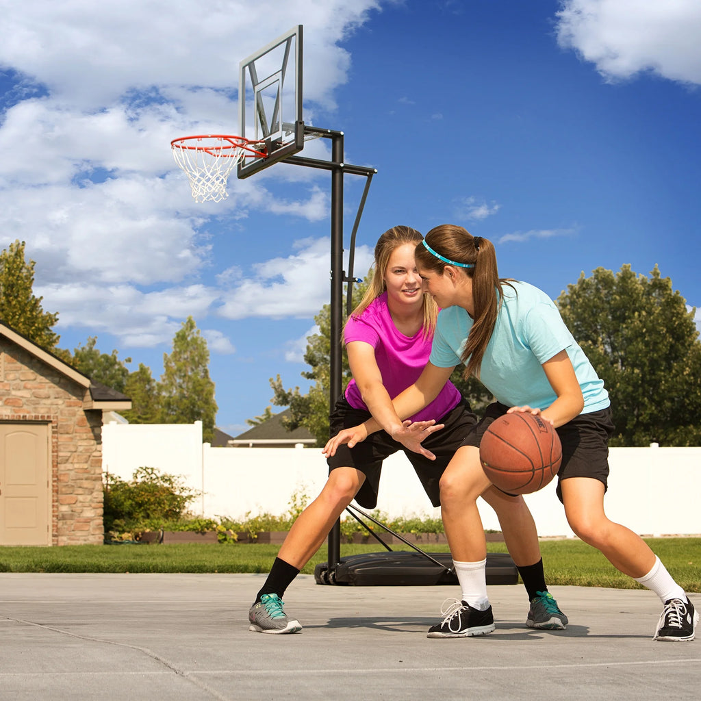 Lifetime 48 - Inch Shatterproof Portable Basketball Hoop with Strong Arm Adjustment & Slam - It Rim - Model 90585 - Outdoor Play