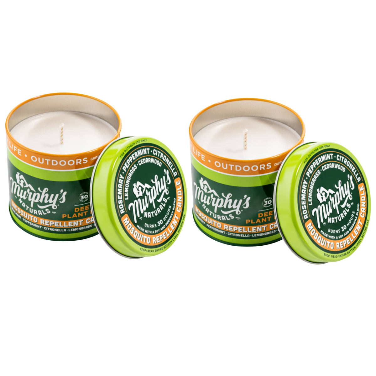 Murphy's Naturals Mosquito Repellent Candle | Made with Essential Oils and A Soy/Beeswax Blend | 30 Hour Burn Time | 9oz | 2 Pack