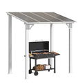 AECOJOY 8' x 5' Wall Mounted Gazebos Pergola, White