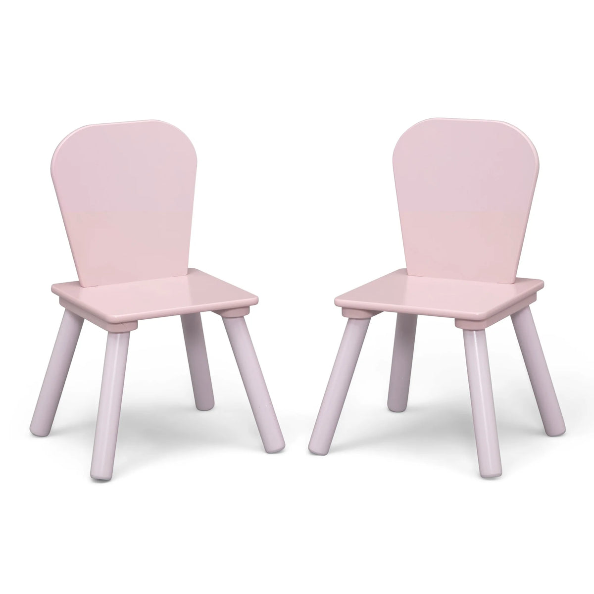 Delta Children 4 - Piece Toddler Playroom Set - Includes Play Table, 2 Chairs and 6 Bin Toy Organizer with Reusable Vinyl Cling Stickers, Light Pink/Dark Pink