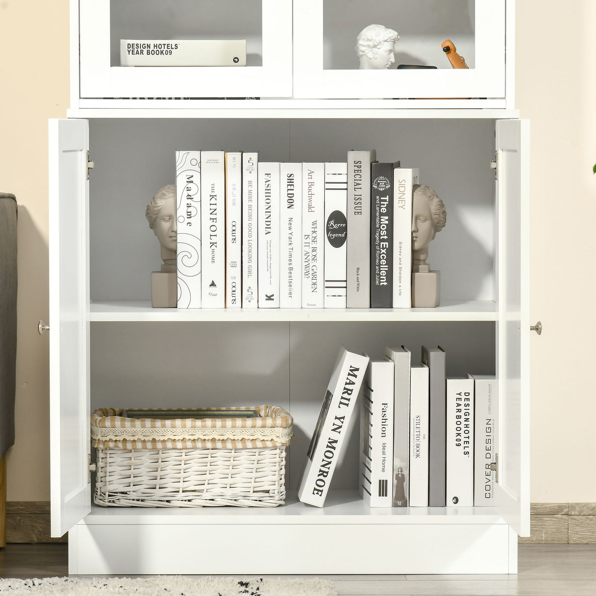HOMCOM Bücherregal Wandregal Regal, 2 Regale, 76 cm x 40 cm x 178,5 cm, Weiß