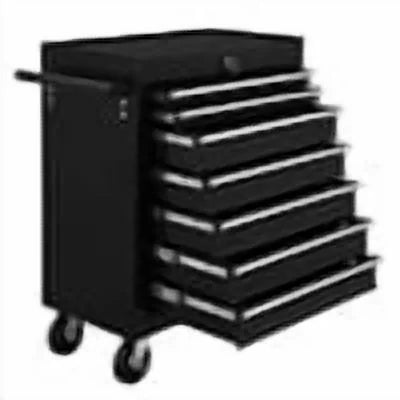 Aukfa Tool Chest, 24.5 in 7 - Drawer Steel Rolling Tool Box on Wheels for Workshop Garage, Red