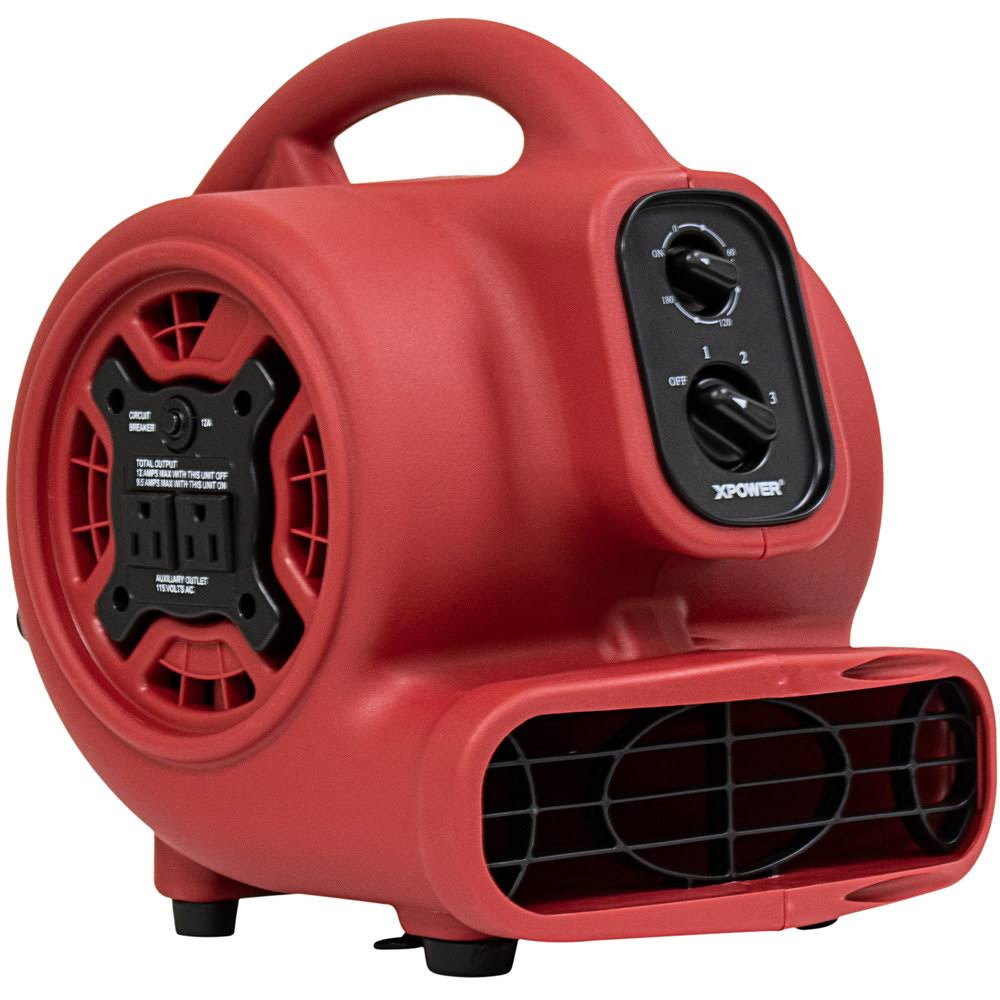 XPOWER P-230AT 1/5HP Mini Air Mover Red