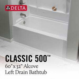 Delta 60x32" Left Bathtub B23607-6032L-WH