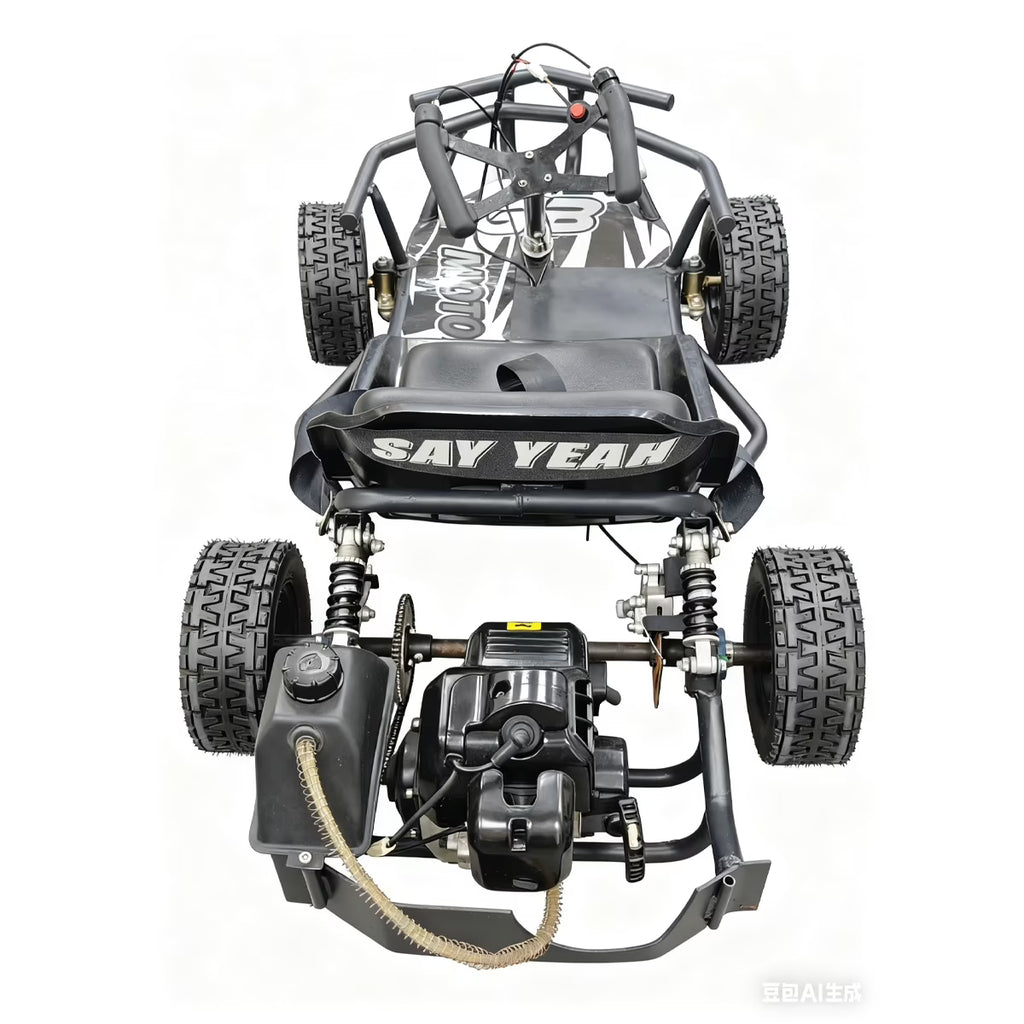 SAY YEAH Gas Go Kart, Sturdy Steel Frame Go Kart for Kids 8+, 20mph Top Speed, 185 lb Max, Black