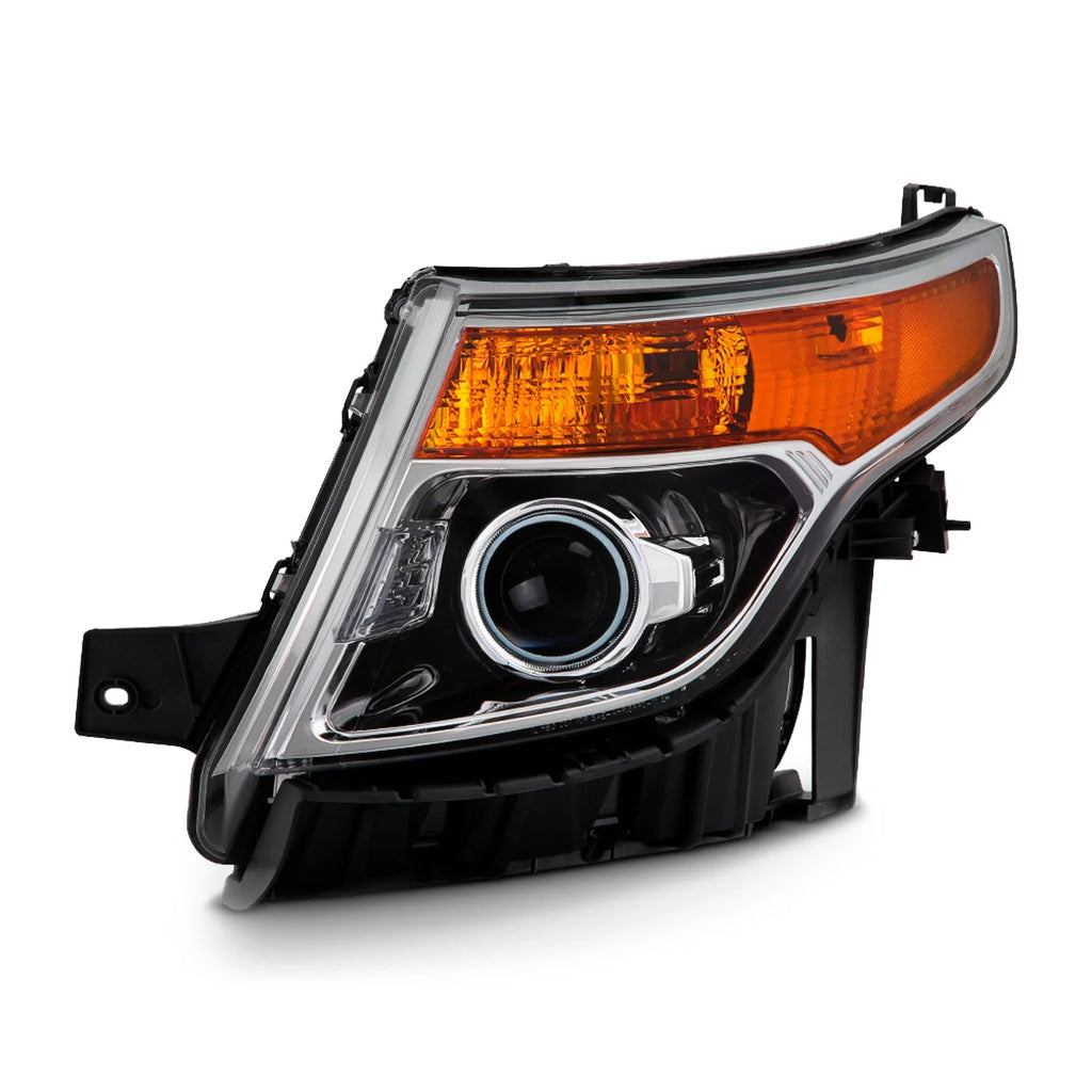 AKKON - for 2011 - 15 Ford Explorer Driver + Passenger Projector Headlight Assembly Chrome Housing Clear Lens Full Set