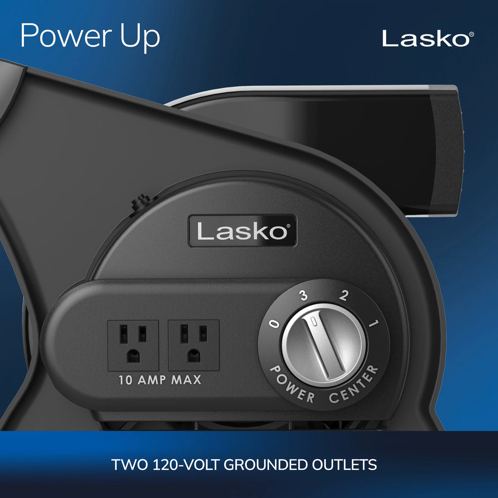Lasko Pivoting Pro 12" 3 - Speed Rotating Head Free Standing Blower Fan, 289 CFM, Black, U12104