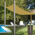 Shade Sail Poles, Heavy Duty Sun Shade Poles, Screw in Poles for Sun Shades Outdoor, 12 ft Sun Shade Sail Poles with D-Clamps, 2.28" Sun Shade Pole