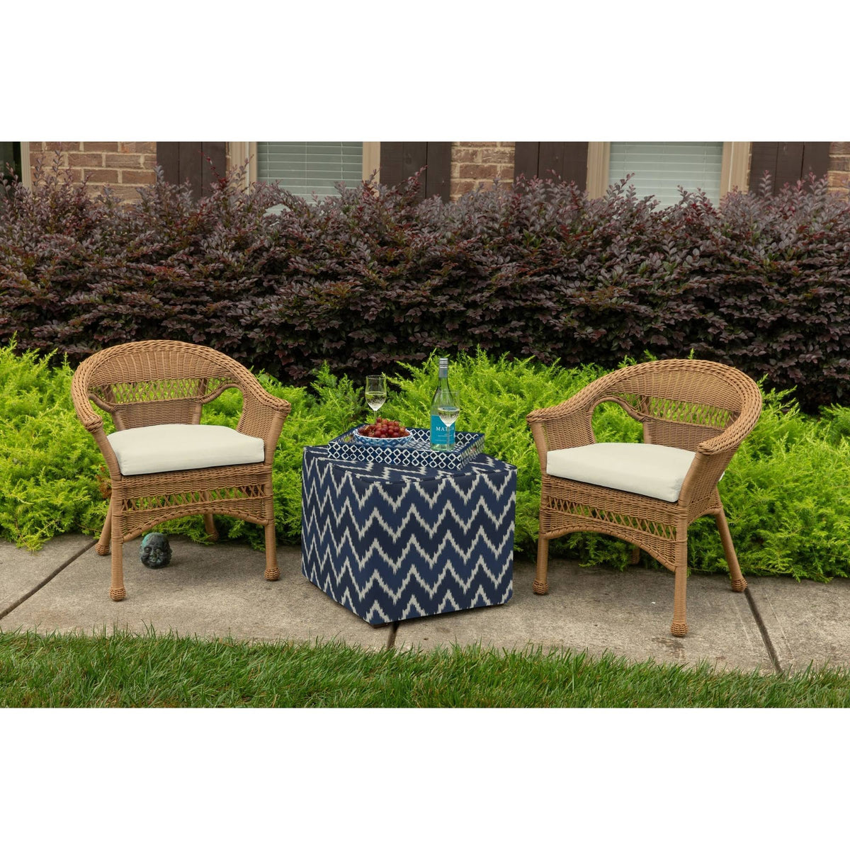 Sunbrella Wicker Seat Pad - Canvas Canvas