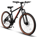 27.5 in Mountain Bike for Adults, Durable High Carbon Steel Frame, Disc Brakes, Stylish Brown Edge Tires, Ideal for Commuting and Outdoor Exploration