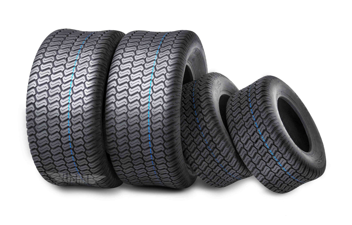 Set of 4 New Lawn Mower Turf Tires 15x6-6 Front & 18x9.5-8 Rear /4PR -13016/13032