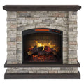 Allen + Roth 43.5-in W Stacked Faux Sandstone with Coffee Oak Infrared Quartz Electric Fireplace in Brown | 2315FM-23-931