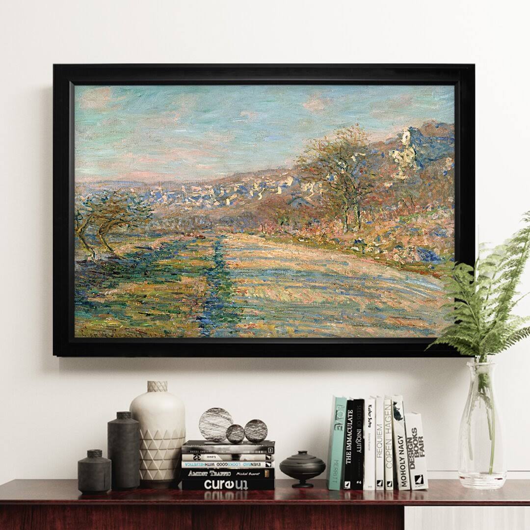'Parc Monceau, Paris' Framed Oil Painting Print on Wrapped Canvas Darby Home Co Mat Color: White Mat, Size: 20" H x 24" W x 1.5" D, Format: Black Fram