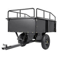Heavy Duty ATV Trailer Steel Dump Cart, 750-Pound 15 Cubic Feet, Garden Utility Trailer with Removable Sides for Riding L