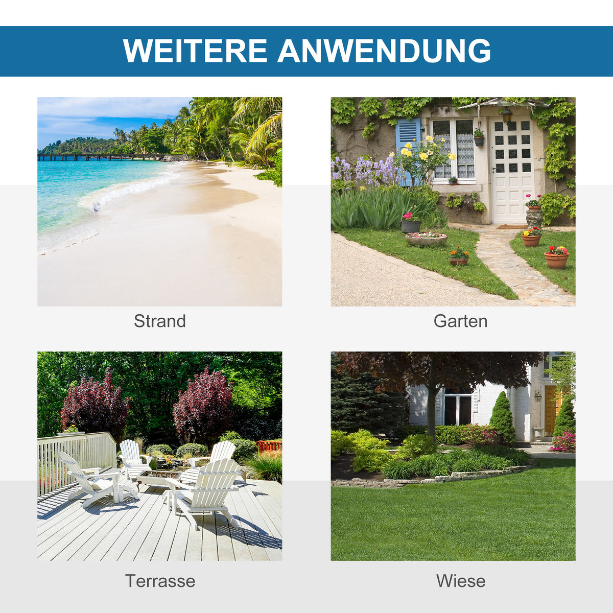 Outsunny Pop-up-Strandzelt, Fiberglasrahmen, 4 Taschen, Netzfenster, flexibel, Blau