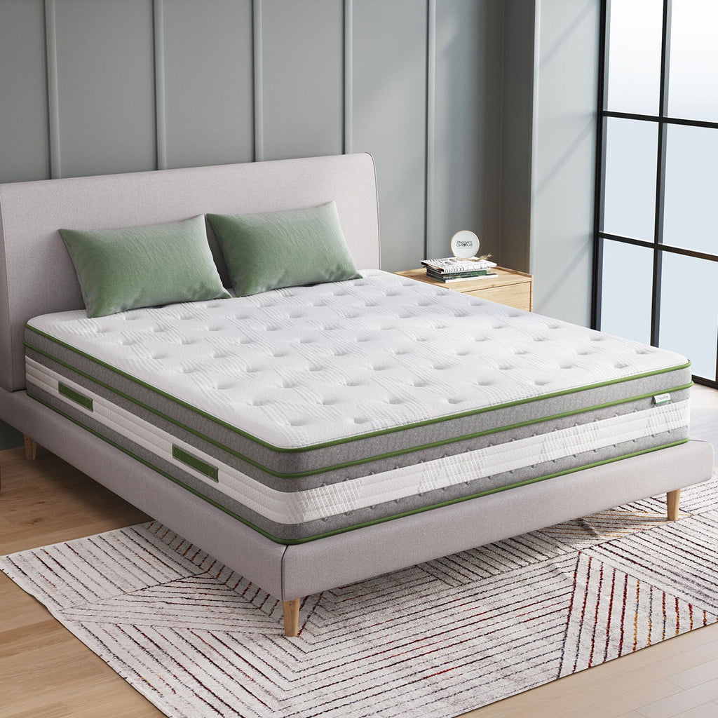 12 inch Queen Mattresses. Pocket Spring Hybrid Mattress with Gel Memory Foam for Cool Sleep