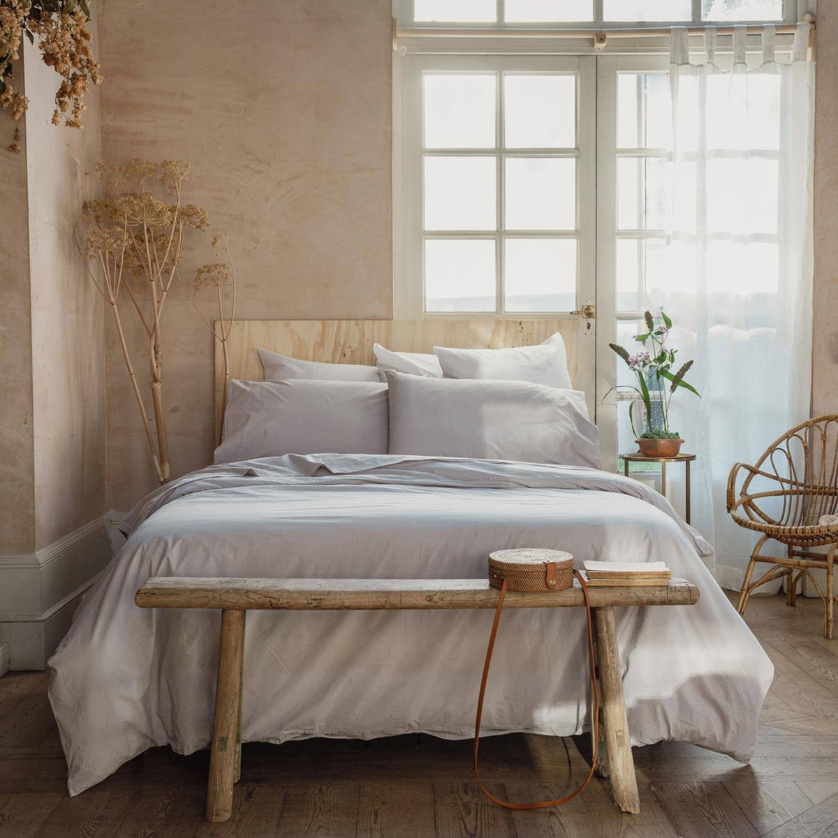 Piglet in Bed Washed Cotton Duvet Cover - Stone