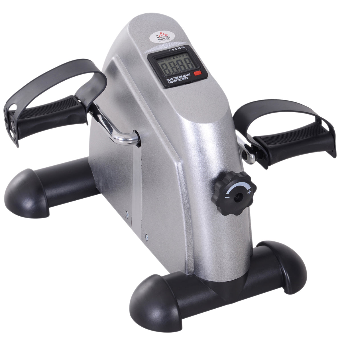 HOMCOM Mini Heimtrainer Fitnessbike Pedaltrainer mit LCD-Display verstellbarer Widerstand Arm und Beintrainer Hometrainer Fitnessgerät für Senioren Zuhause Heim Büro 35 x 40 x 31 cm Silber