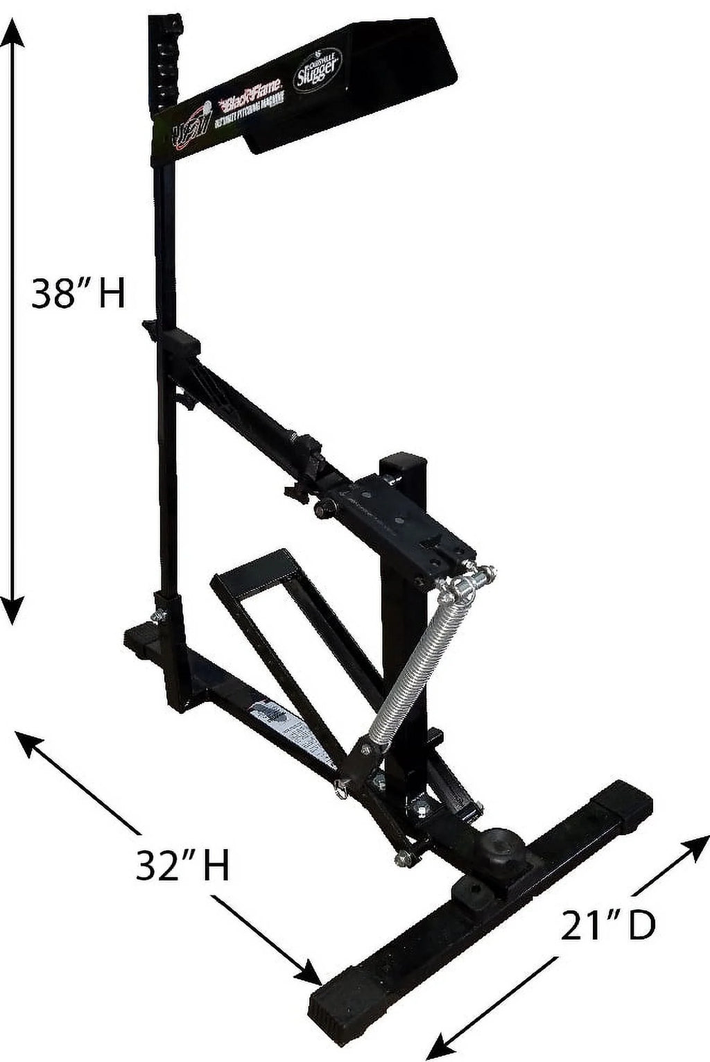 Louisville Slugger Black Flame Ultimate Pitching Machine for Baseball & Softball - Manual, Portable, Throws up to 50 MPH, Youth & Adult Training