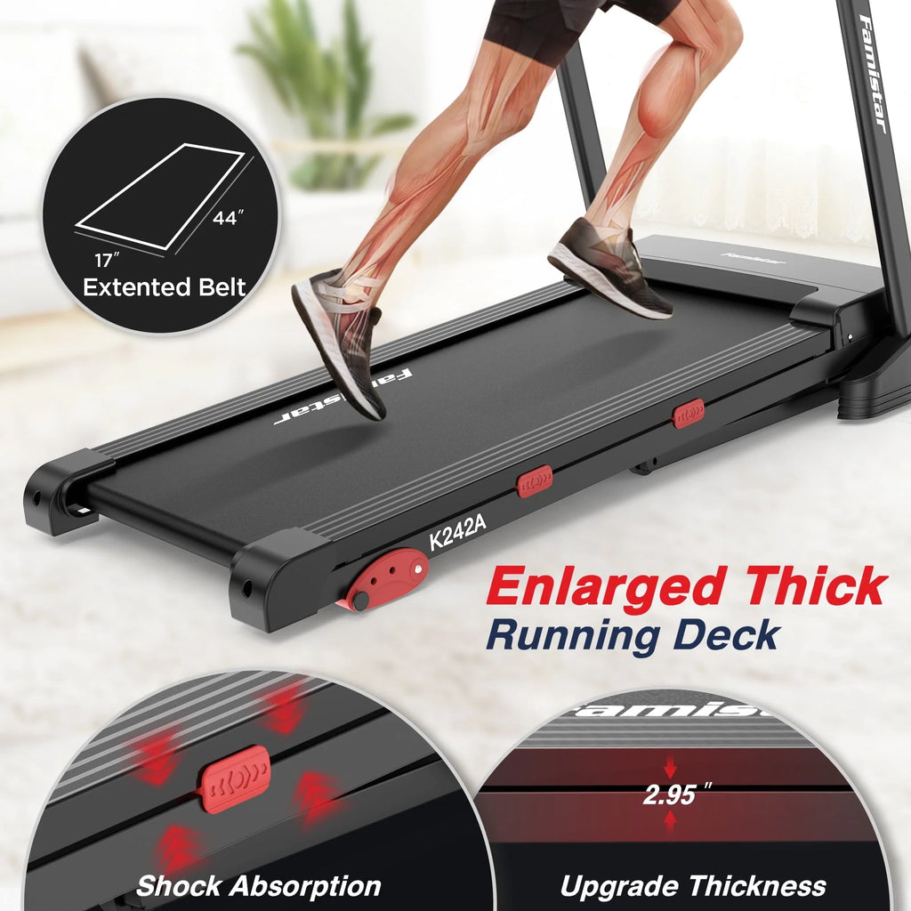 Folding Treadmill Clearance for Home with Adjustable Incline, Smart APP, 8MPH Speed, 250 lb, Hifi Bluetooth Speakers, 15 Programs 3 Modes, 3.0HP Foldable Compact Treadmill Walking Running Machine