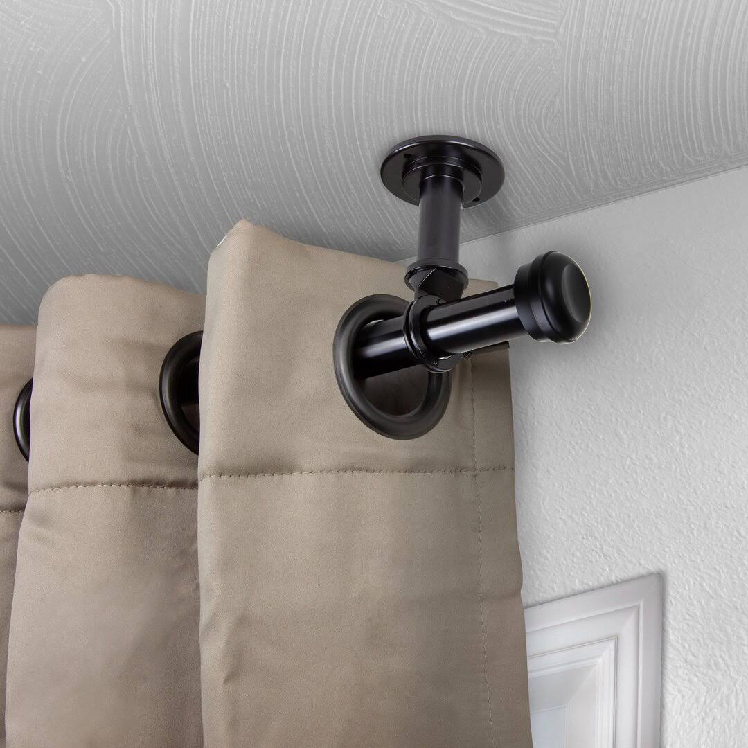 Brayden Studio Sewa Single Curtain Rod, Black