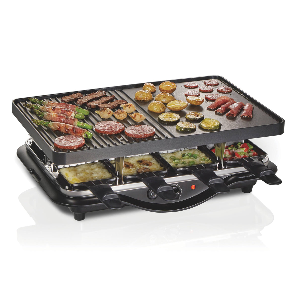 Hamilton Beach Raclette Portable Party Indoor Grill, Black