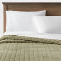 Full/Queen Channel Stitch Velvet Quilt Green - Threshold