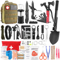 Kleclcw Survival Kit, 160 Pcs Emergency Supplies Camping Accessories with Upgraded Molle Bag, Gifts for Men Outdoor Adventure Camping Hiking Hunting (