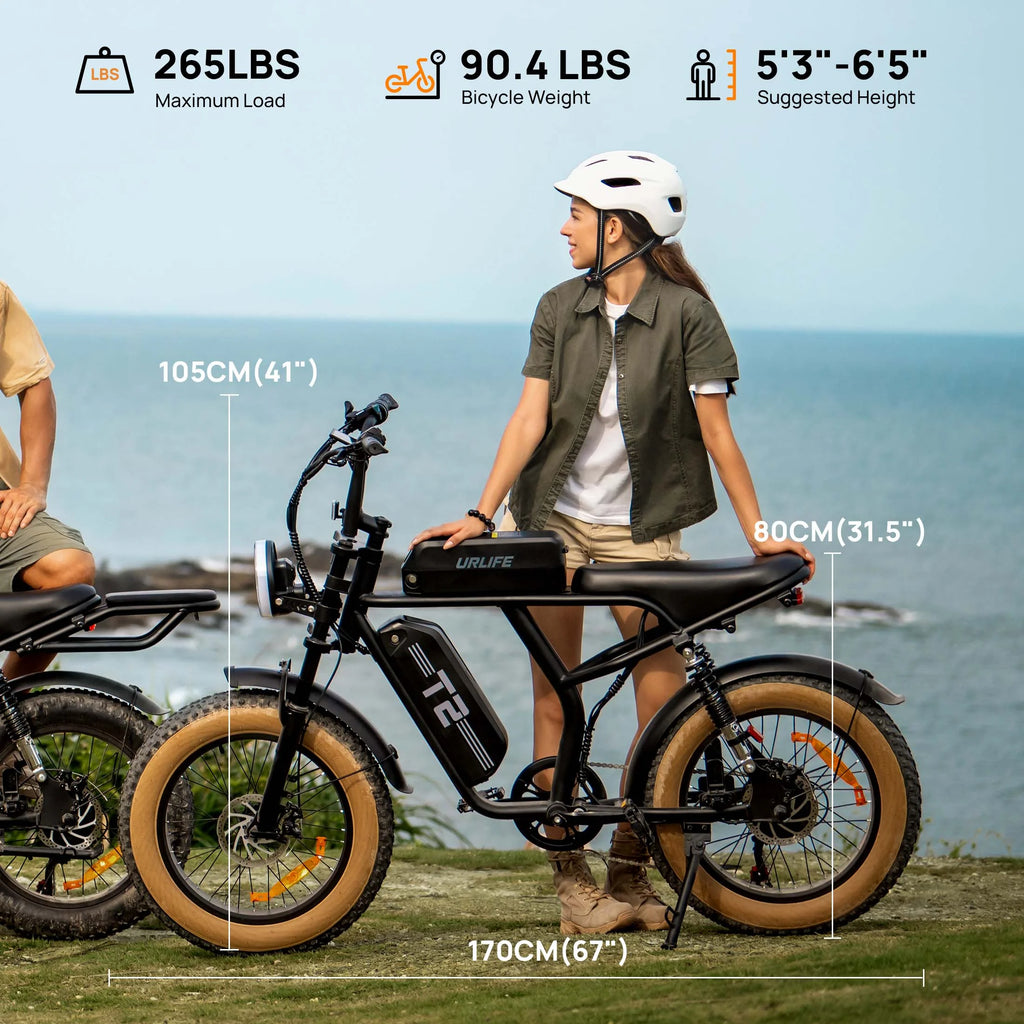 URLIFE 1500W Electric Bike for Adults, 20"4.0 Fat Tire Ebike, 48V 15.6ah Removable Battery, 7 - Speed E - Mountain Bikes, All - Terrain Off - Road Electric Bicycle, UL2849 Certified(Black)