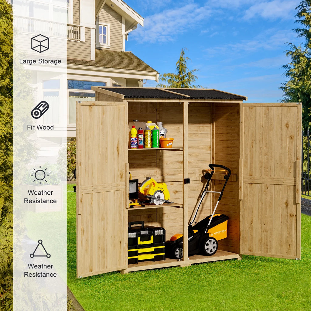 Aiho 55 Wide Outdoor Storage Shed with Lockable Double Doors - Weather - Resistant Garden Shed for Patio, Backyard & Lawn, Gray