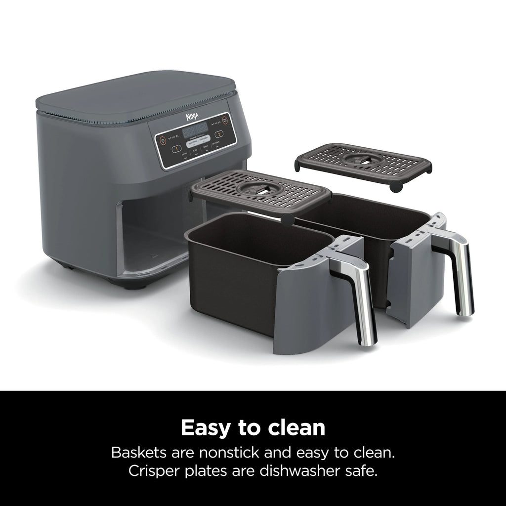 Ninja Foodi 4 In1 8 - Quart. 2 Basket Air Fryer with Dualzone Technology Air Fry, Roast, and More, DZ100WM