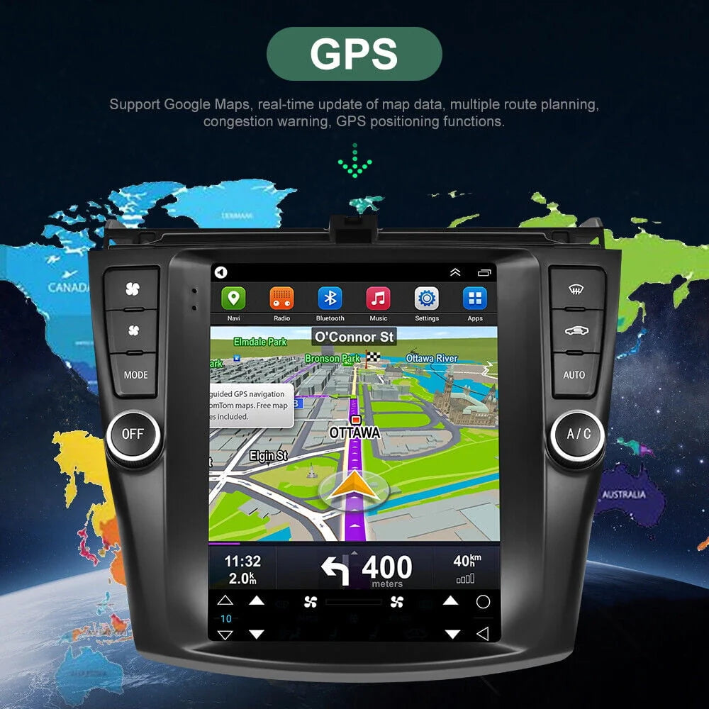 Car Radio Stereo for Honda Accord 2003 - 2007, 9.7" Touchscreen Android 12 Support Carplay Android Auto/Navigation/Bluetooth/USB/Video/Steering Wheel Control/Rear Camera/ 2+32G, Black