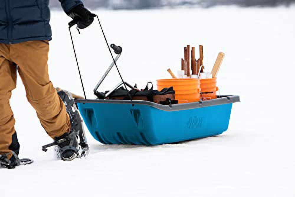 Pelican Trek 52 Utility Sled - Ram - X Runners, Pull Rope and Travel Cover - 4 Season Sled - Heavy Duty RAM - X Construction - Carry up to 226 lb - Cyan