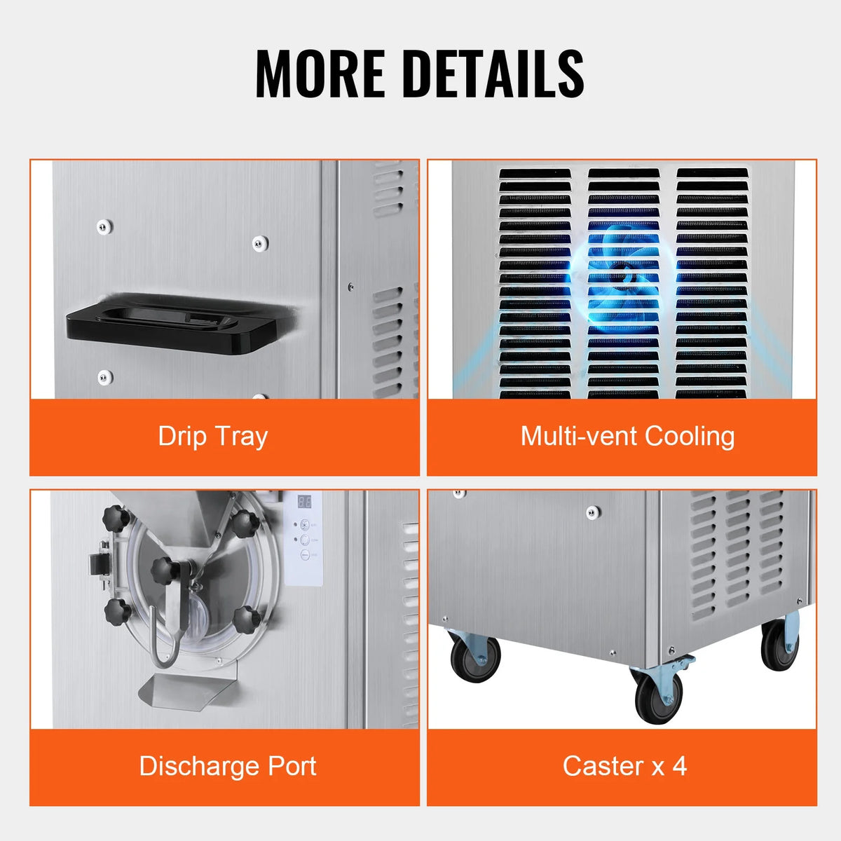KFFKFF 20 - 25 L/J Capacity Commercial Hard Farm Ice Cream Maker 1 Flavor Automatic Cleaning