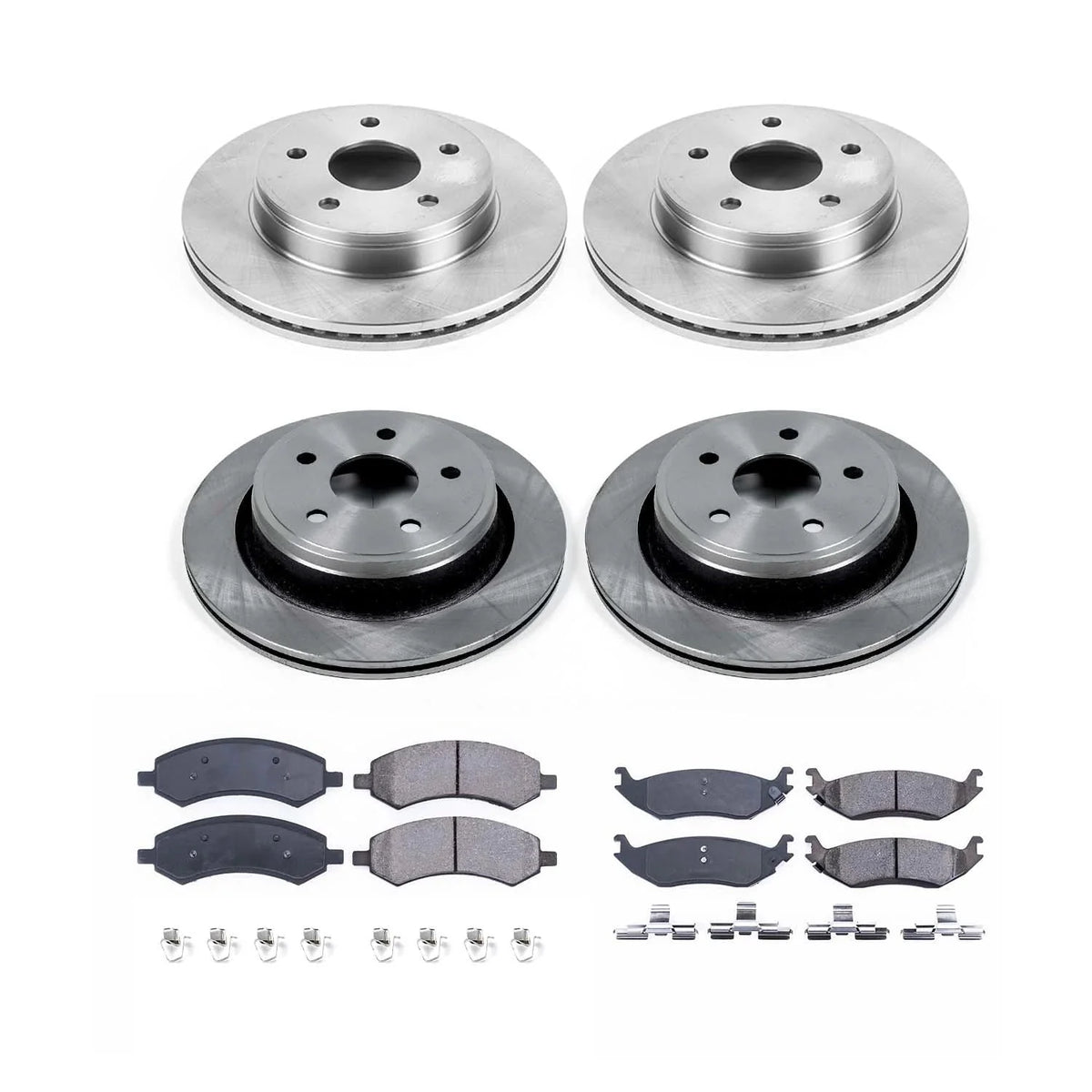 Ultimate Brakes Front and Rear Semi - Metallic Brake Pad and Rotor Kit with Hardware WM81489