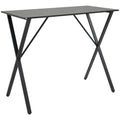 HOMCOM Bartresen Hocher Industriestil Marmoreffekt, Holz und Stahl 120x60x102 cm, Schwarz