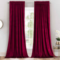 Heavyweight Velvet Curtain Rod Pocket Panels (Set of 2) 63" / Burgundy by Royal Tradition