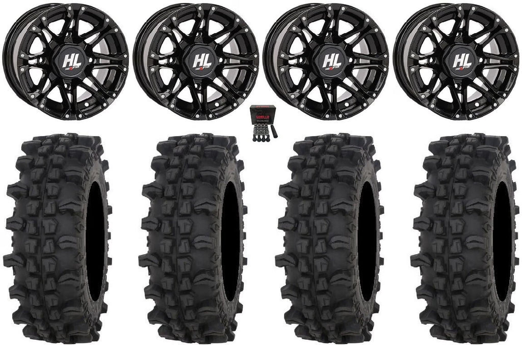 High Lifter HL3 14" Wheels Black 27" ACP Tires Honda Pioneer