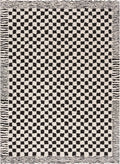 Hauteloom Leryn Black & White Checkered Area Rug | Area Rug for Living Room, Bedroom | Black & White Checkered Rug - 6'7" x 9' Rectangle
