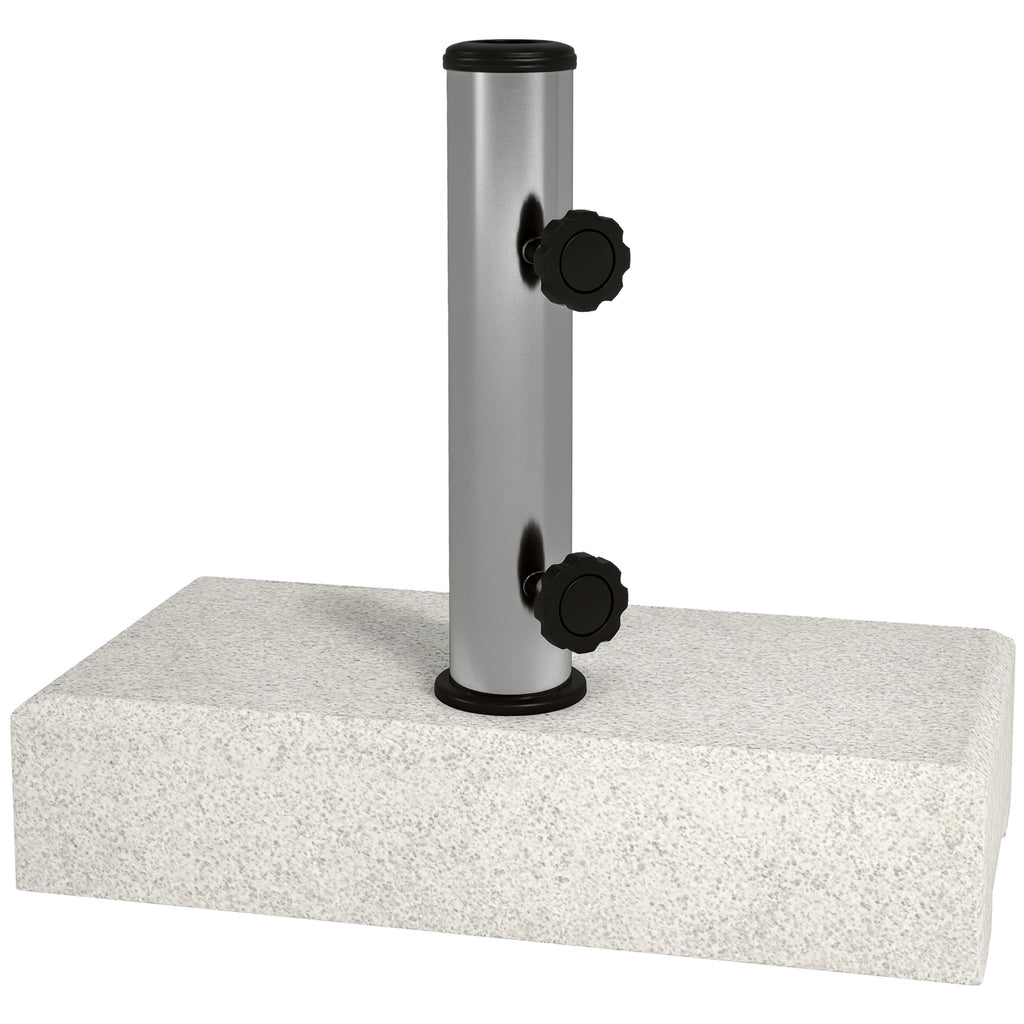 Outsunny Sonnenschirmständer 25 kg, Schirmfuß aus Granit, für Schirmstöcke Ø32/38/48 mm, Grau