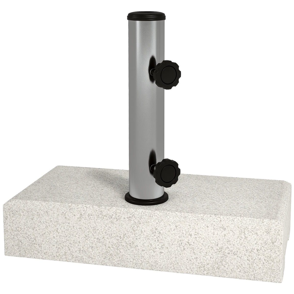 Outsunny Sonnenschirmständer 25 kg, Schirmfuß aus Granit, für Schirmstöcke Ø32/38/48 mm, Grau