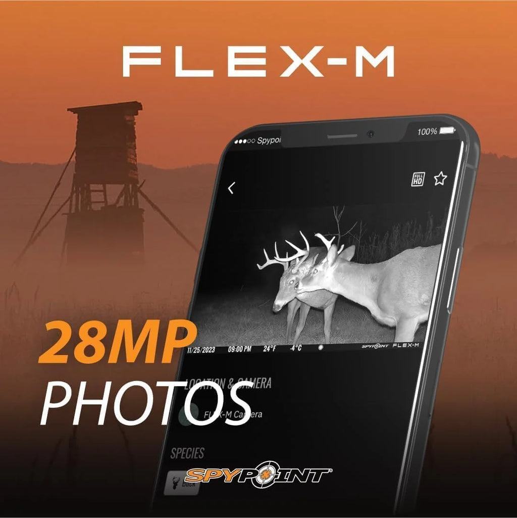 SPYPOINT Flex - M Twin Pack Cellular Trail Camera - Hunting Trail Monitor with GPS, Night Vision, Dual - Sim LTE, IP65 Water - Resistant