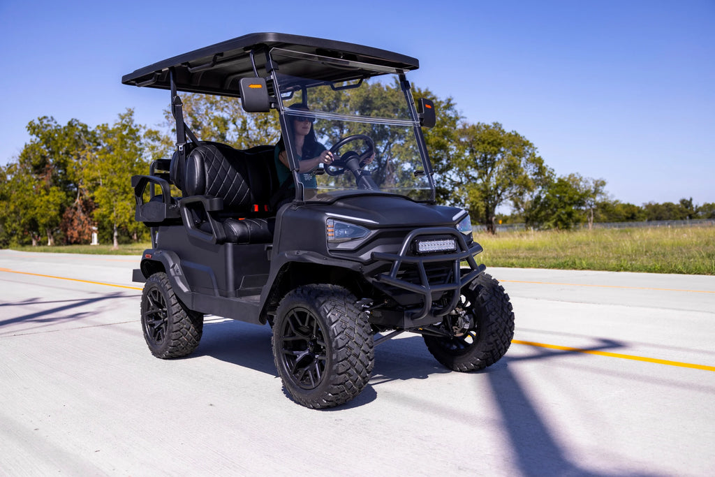 Coleman Powersports CGC2 51.2V Electric Utility Golf Cart, 4 - Seater Vehicle up to 20 MPH & 40 Miles Range, 5kw Motor, LCD Display & Rear Storage, Ages 16 and up, Matte Black
