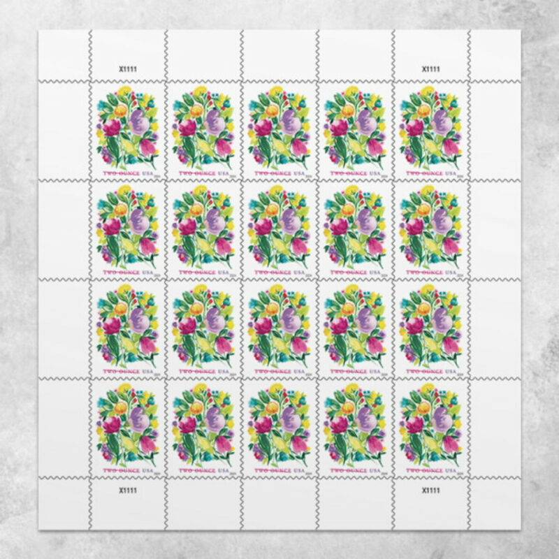 2024 Wedding Blooms Forever Stamps -  First-Class Postage Sheet